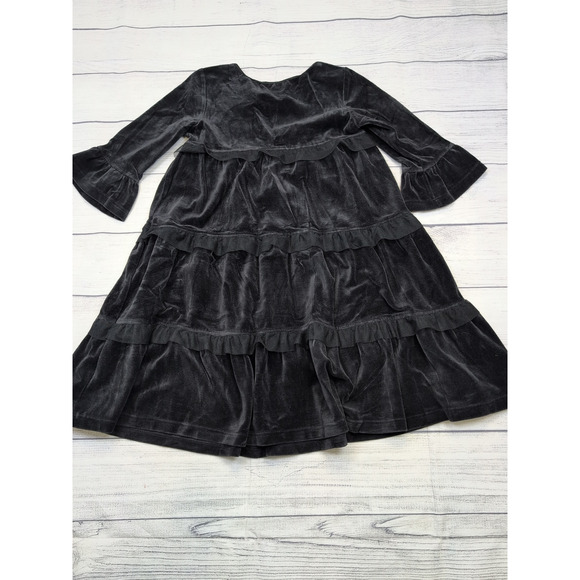 8 Hanna Andersson Black Velour Twirl Dress - Picture 4 of 6